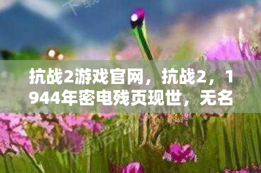 抗战2游戏官网,抗战2,1944年密电残页现世,无名墓碑下的血色悬案令人毛骨悚然 抗战2游戏官网,抗战2,1944年密电残页现世,无名墓碑下的血色悬案令人毛骨悚然