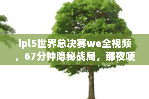 ipl5世界总决赛we全视频，67分钟隐秘战局，那夜哽咽的WE，是青春里最锋利的刀