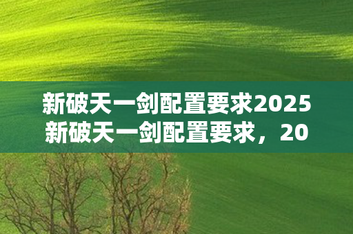 新破天一剑配置要求2025新破天一剑配置要求,2025新破天一剑配置要求公布 新破天一剑配置要求2025新破天一剑配置要求,2025新破天一剑配置要求公布