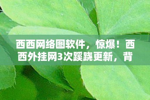 西西网络图软件,惊爆!西西外挂网3次蹊跷更新,背后真相让人后背发凉! 西西网络图软件,惊爆!西西外挂网3次蹊跷更新,背后真相让人后背发凉!