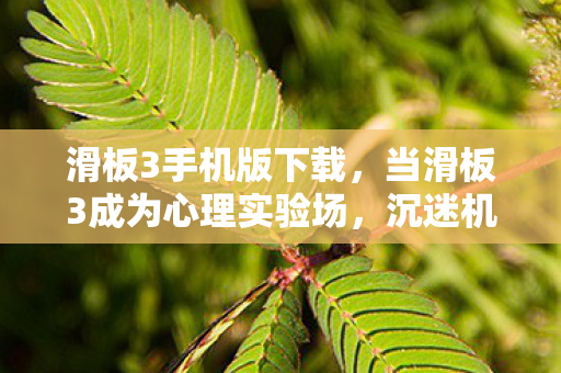 滑板3手机版下载，当滑板3成为心理实验场，沉迷机制下的细思极恐多巴胺陷阱