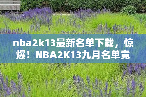 nba2k13最新名单下载,惊爆!NBA2K13九月名单竟藏500万隐情,真相让人吓一跳! nba2k13最新名单下载,惊爆!NBA2K13九月名单竟藏500万隐情,真相让人吓一跳!