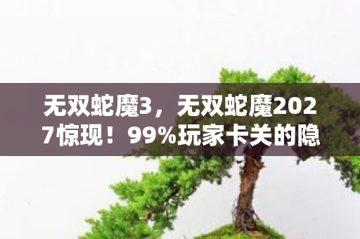 无双蛇魔3，无双蛇魔2027惊现！99%玩家卡关的隐藏BOSS竟藏着惊天秘密？