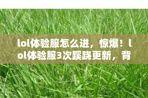 lol体验服3次蹊跷更新图片