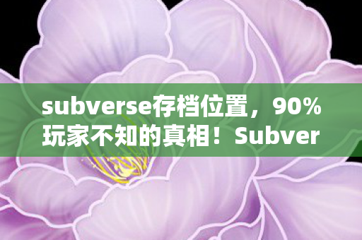 Subverse宇宙暗藏的孤独图片