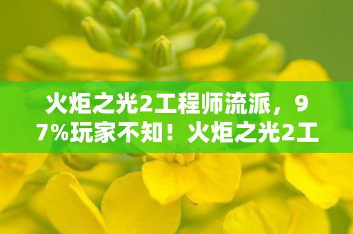 火炬之光2工程师在主机图片