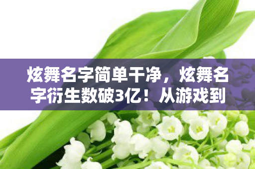 炫舞名字衍生数破3亿图片