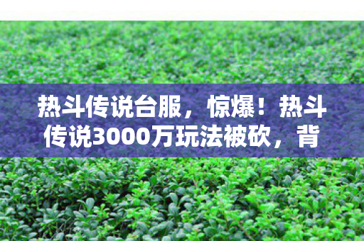热斗传说3000万玩法被砍图片