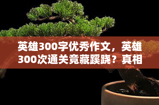 英雄300次通关竟藏蹊跷图片