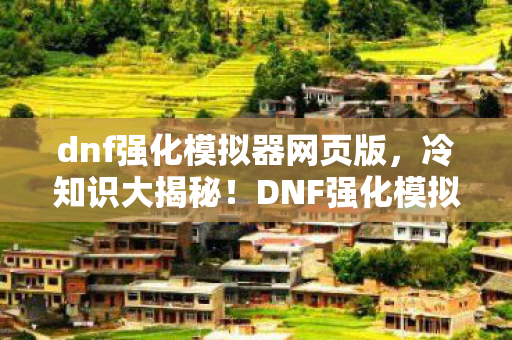 DNF强化模拟器背后隐藏的颠覆设定图片