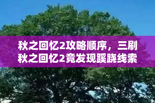 三刷秋之回忆2竟发现蹊跷线索图片