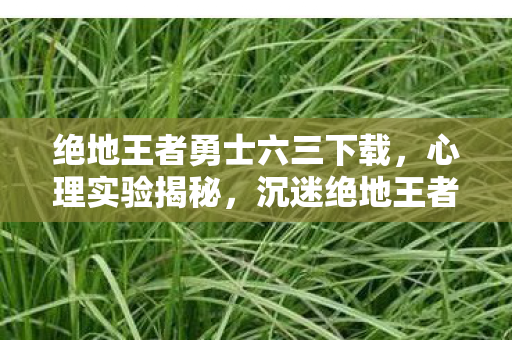 绝地王者勇士六三下载,心理实验揭秘,沉迷绝地王者勇士六三竟是大脑的细思极恐陷阱? 绝地王者勇士六三下载,心理实验揭秘,沉迷绝地王者勇士六三竟是大脑的细思极恐陷阱?
