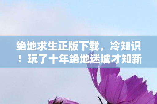 绝地求生正版下载，冷知识！玩了十年绝地迷城才知新手教程颠覆认知，令人目瞪口呆！