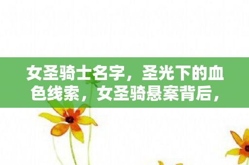 女圣骑士名字,圣光下的血色线索,女圣骑悬案背后,毛骨悚然真相待解 女圣骑士名字,圣光下的血色线索,女圣骑悬案背后,毛骨悚然真相待解
