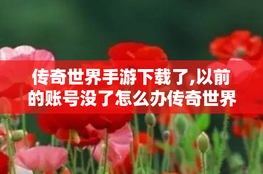 传奇世界手游下载了,以前的账号没了怎么办传奇世界手游下载了,以前的账号没了,传奇世界手游账号丢失怎么办?找回方法全解析 传奇世界手游下载了,以前的账号没了怎么办传奇世界手游下载了,以前的账号没了,传奇世界手游账号丢失怎么办?找回方法全解析