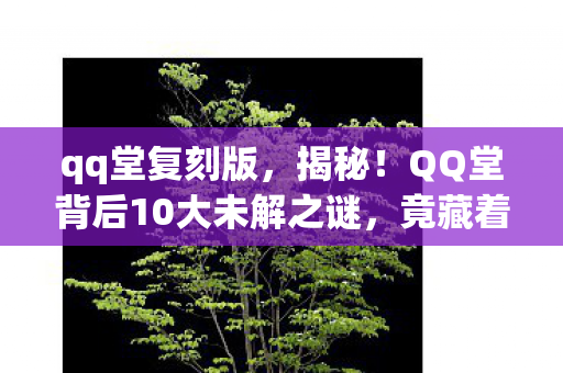 qq堂复刻版,揭秘!QQ堂背后10大未解之谜,竟藏着颠覆认知的情感密码? qq堂复刻版,揭秘!QQ堂背后10大未解之谜,竟藏着颠覆认知的情感密码?