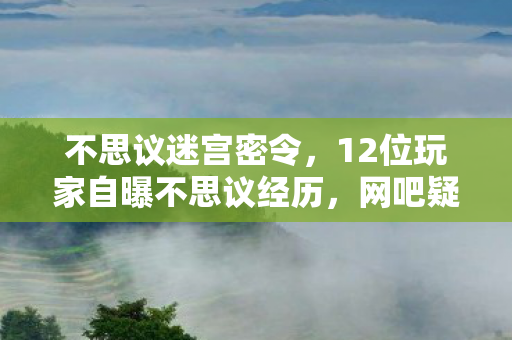 不思议迷宫密令，12位玩家自曝不思议经历，网吧疑云重重，大神萌新齐喊绷不住！