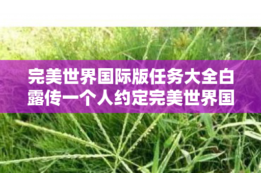 完美世界国际版任务大全白露传一个人约定完美世界国际版任务大全图片
