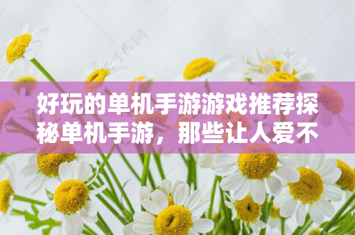 好玩的单机手游游戏推荐探秘单机手游，那些让人爱不释手的独立游戏佳作，探秘单机手游，那些让人爱不释手的独立游戏佳作