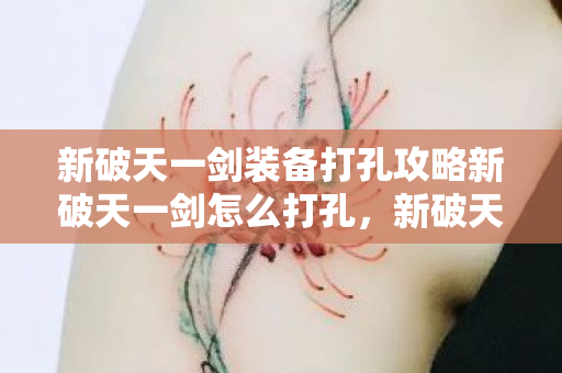 新破天一剑装备打孔攻略新破天一剑怎么打孔图片