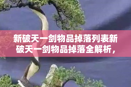 新破天一剑物品掉落列表新破天一剑物品掉落全解析，揭秘稀有装备的获取途径，新破天一剑，揭秘稀有装备获取途径，全解析物品掉落列表
