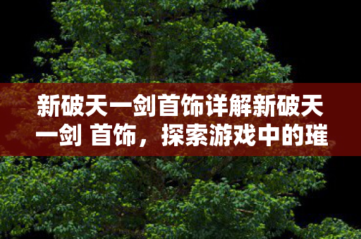 新破天一剑首饰详解新破天一剑 首饰，探索游戏中的璀璨瑰宝，新破天一剑，揭秘游戏中的璀璨首饰