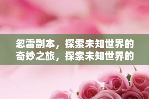 忽雷副本，探索未知世界的奇妙之旅，探索未知世界的奇妙之旅，忽雷副本
