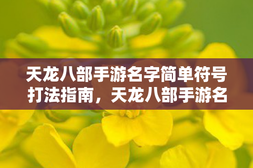 天龙八部手游名字简单符号打法指南,天龙八部手游名字符号打法全攻略 天龙八部手游名字简单符号打法指南,天龙八部手游名字符号打法全攻略