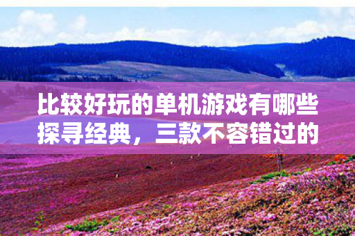 比较好玩的单机游戏有哪些探寻经典，三款不容错过的单机游戏，三款不容错过的经典单机游戏