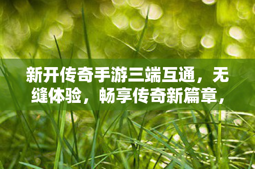 新开传奇手游三端互通，无缝体验，畅享传奇新篇章，三端互通传奇手游，开启传奇新篇章