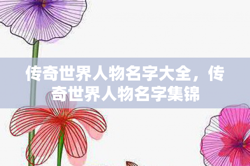 传奇世界人物名字大全，传奇世界人物名字集锦