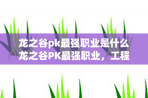 龙之谷pk最强职业是什么龙之谷PK最强职业，工程师的崛起，龙之谷PK最强职业，工程师的崛起