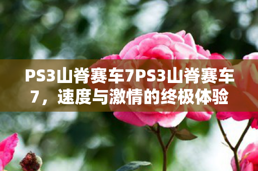 PS3山脊赛车7PS3山脊赛车7，速度与激情的终极体验，PS3山脊赛车7，速度与激情的终极体验