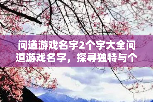 问道游戏名字2个字大全问道游戏名字，探寻独特与个性的网络世界之旅，问道游戏名字2字大全，独特个性，畅游网络世界