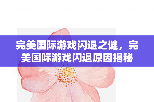 完美国际游戏闪退之谜，完美国际游戏闪退原因揭秘