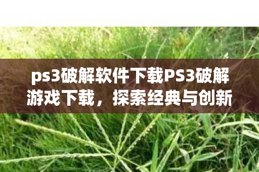 ps3破解软件下载PS3破解游戏下载,探索经典与创新的交汇点,探索经典与创新的交汇点,PS3破解软件与游戏下载 ps3破解软件下载PS3破解游戏下载,探索经典与创新的交汇点,探索经典与创新的交汇点,PS3破解软件与游戏下载