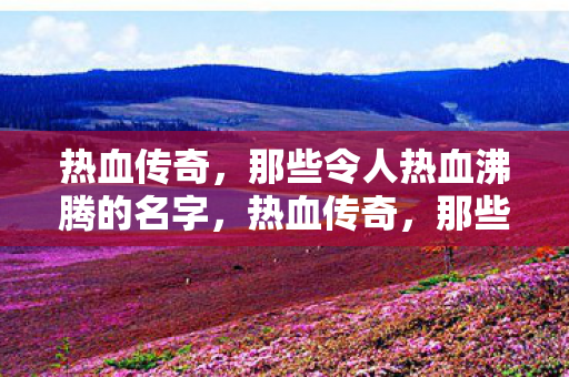 热血传奇，那些令人热血沸腾的名字，热血传奇，那些令人血脉喷张的名字