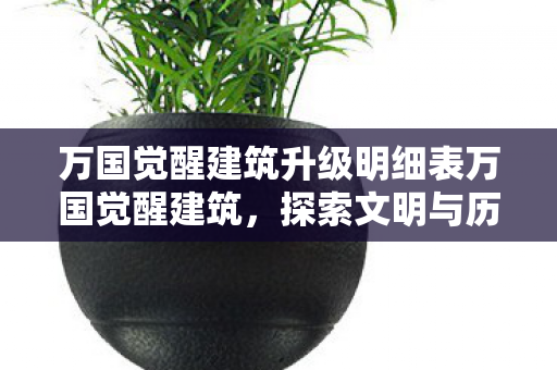 万国觉醒建筑升级明细表万国觉醒建筑,探索文明与历史的交汇点,万国觉醒建筑,探索文明与历史的交汇点 万国觉醒建筑升级明细表万国觉醒建筑,探索文明与历史的交汇点,万国觉醒建筑,探索文明与历史的交汇点