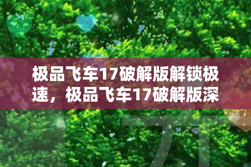 极品飞车17破解版解锁极速，极品飞车17破解版深度体验，极品飞车17破解版解锁极速，深度体验速度与激情