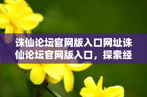 诛仙论坛官网版入口网址诛仙论坛官网版入口图片