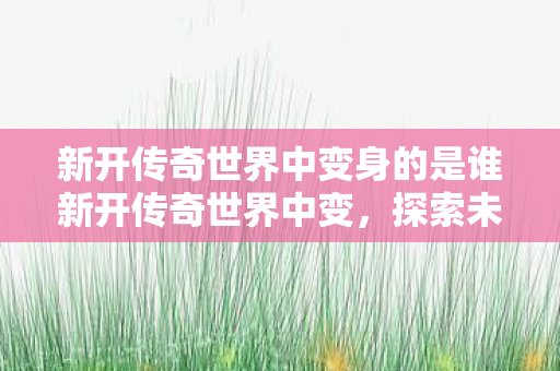 新开传奇世界中变身的是谁新开传奇世界中变，探索未知世界的奇妙之旅，探索传奇世界，变身之旅开启未知奇妙冒险