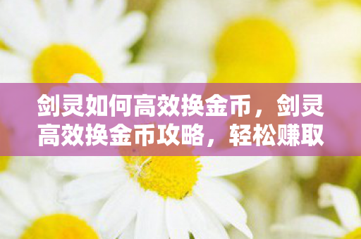剑灵如何高效换金币,剑灵高效换金币攻略,轻松赚取金币,提升游戏体验! 剑灵如何高效换金币,剑灵高效换金币攻略,轻松赚取金币,提升游戏体验!