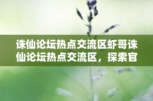 诛仙论坛热点交流区虾哥诛仙论坛热点交流区，探索官方与玩家共筑的仙侠世界，虾哥诛仙论坛热点交流区，共筑仙侠世界，探索官方与玩家的互动盛宴