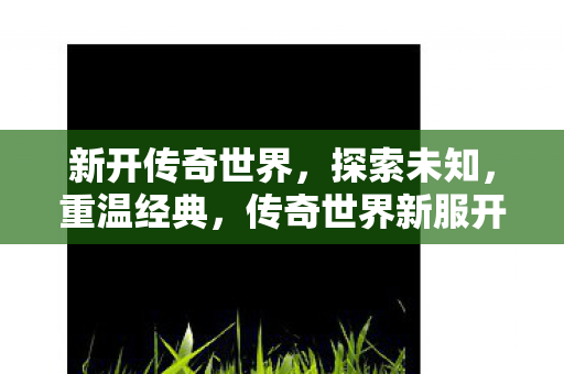 新开传奇世界，探索未知，重温经典，传奇世界新服开启，探索未知重温经典