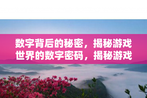 数字背后的秘密，揭秘游戏世界的数字密码，揭秘游戏世界的数字密码，数字背后的秘密