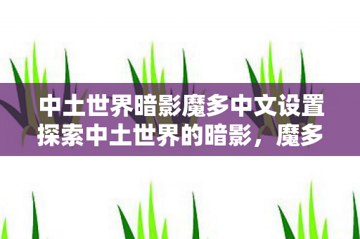 中土世界暗影魔多中文设置探索中土世界的暗影，魔多的深度解析，中土世界暗影魔多，探索魔多的深度解析