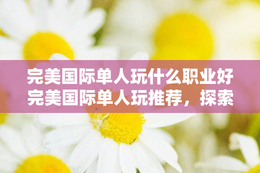 完美国际单人玩什么职业好完美国际单人玩推荐,探索独立乐趣的三大职业选择,完美国际单人玩什么职业好?探索独立乐趣的三大职业推荐 完美国际单人玩什么职业好完美国际单人玩推荐,探索独立乐趣的三大职业选择,完美国际单人玩什么职业好?探索独立乐趣的三大职业推荐