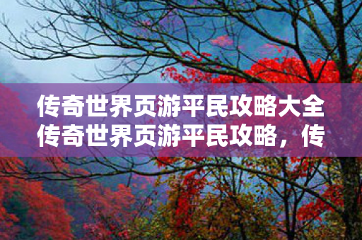 传奇世界页游平民攻略大全传奇世界页游平民攻略，传奇世界页游平民攻略，打造最强战力