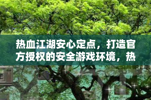 热血江湖安心定点，打造官方授权的安全游戏环境，热血江湖安心定点，打造官方授权的安全游戏环境