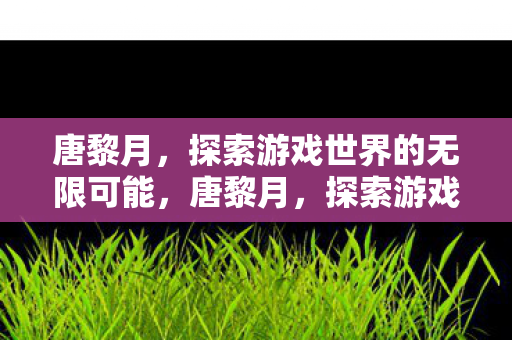 唐黎月，探索游戏世界的无限可能，唐黎月，探索游戏世界的无限可能